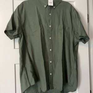 J crew linen mens short sleeve xxl